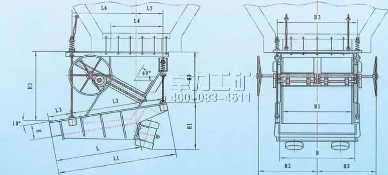 MZG振動(dòng)給料機(jī)安裝外形圖(寬槽體)